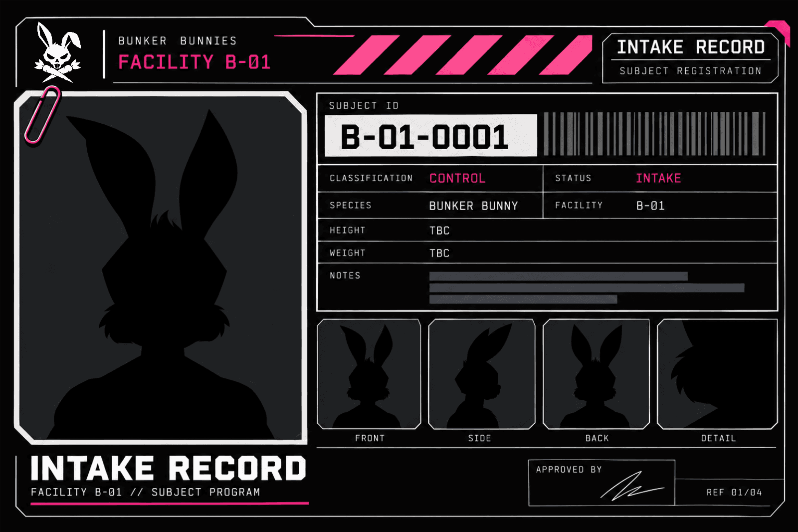 Subject intake record